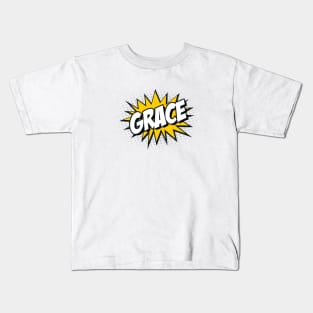 'Grace' Cartoon or Comic Book Style Kapow / Wow Design Kids T-Shirt